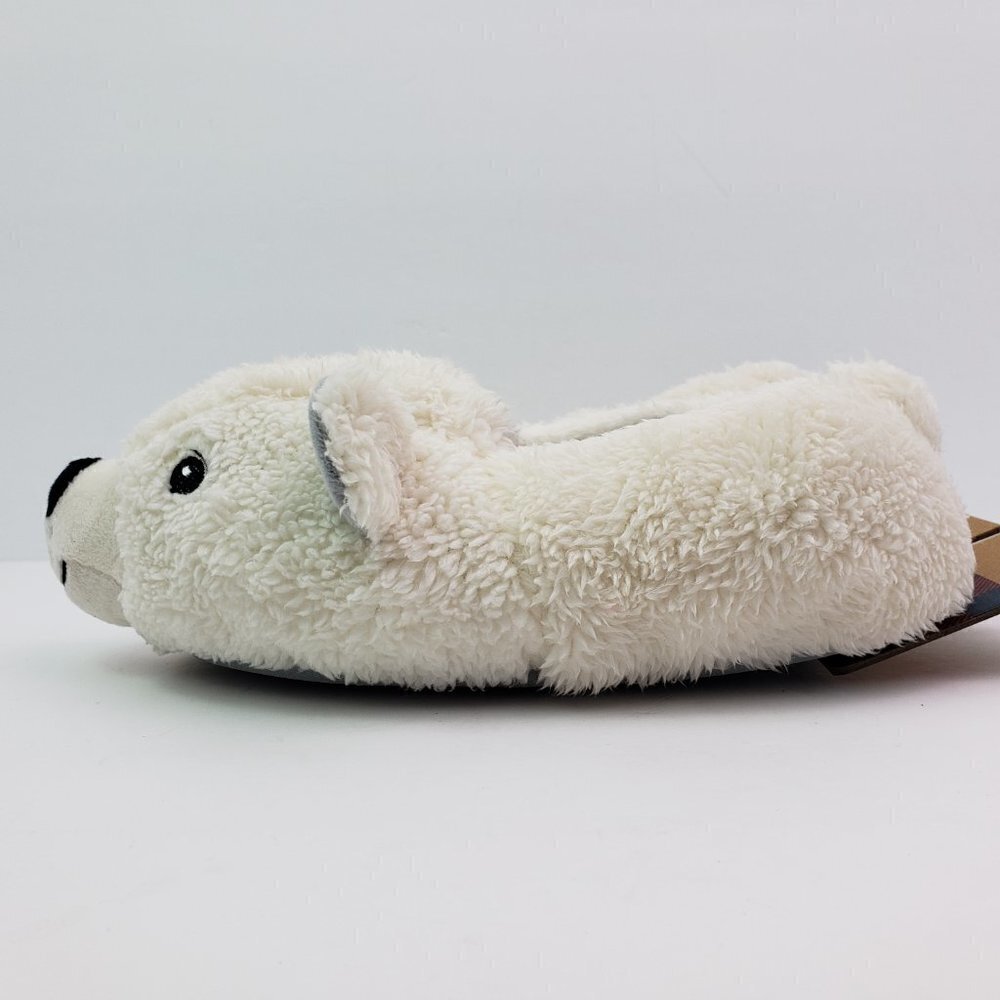 NEW Dearfoams Rowan Polar Bear Critter Kids Size 2/3 White Closed Back Slippers - Picture 4 of 7